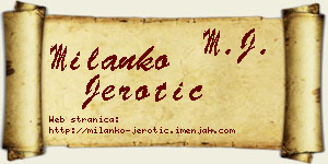 Milanko Jerotić vizit kartica